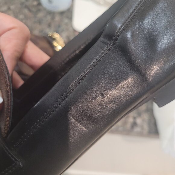 Louis Vuitton Ebene Damier Flat/Loafers with Gold LV Chain~Very Rare! - Picture 14 of 15